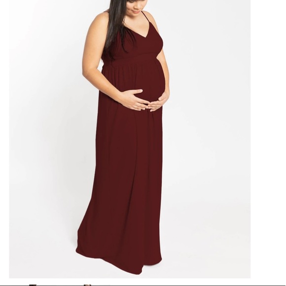 Park and Fifth Burgundy Maxi Maternity Dress - Picture 5 of 6